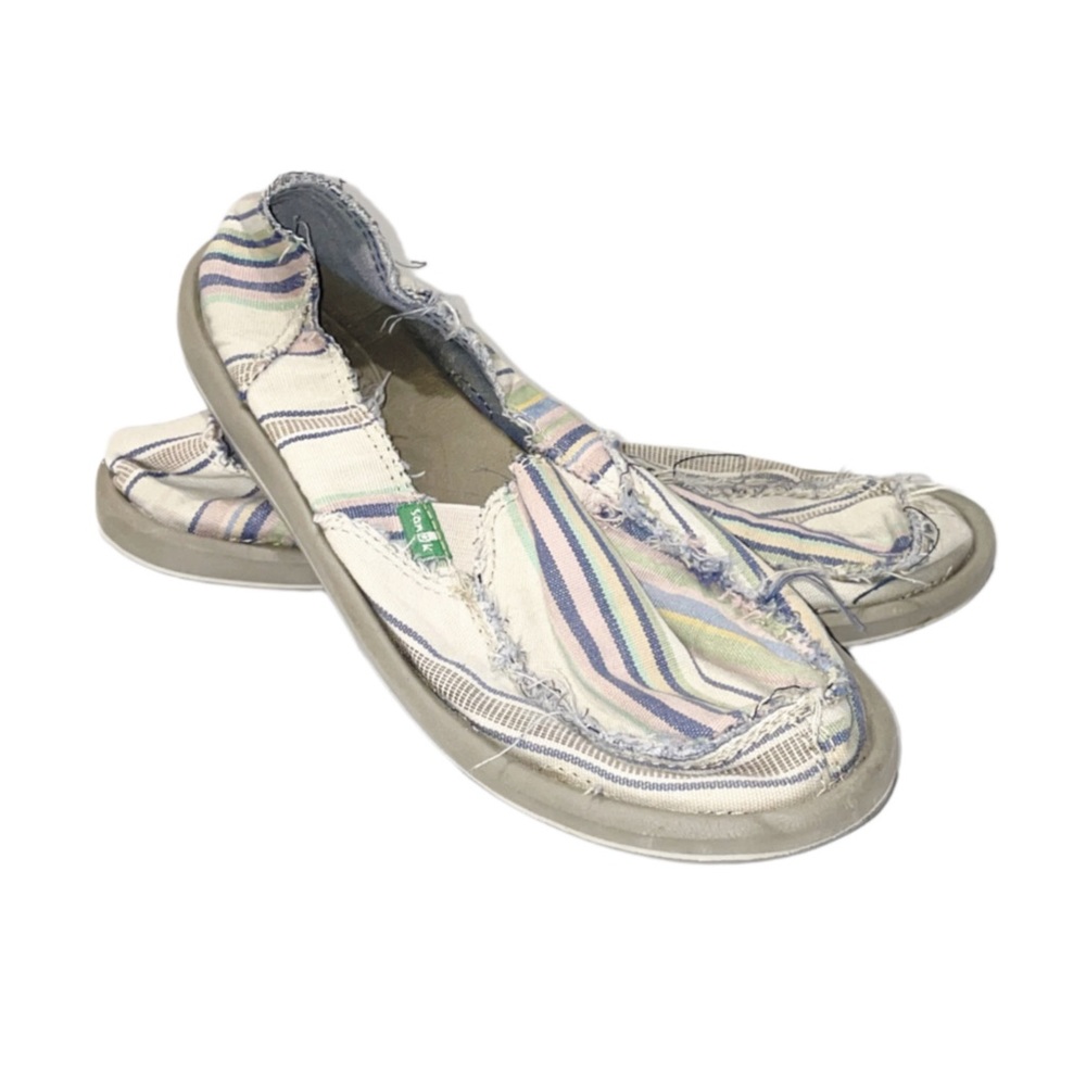 SANUK Women's Striped Slip On Loafers Size 6 - Picture 2 of 10